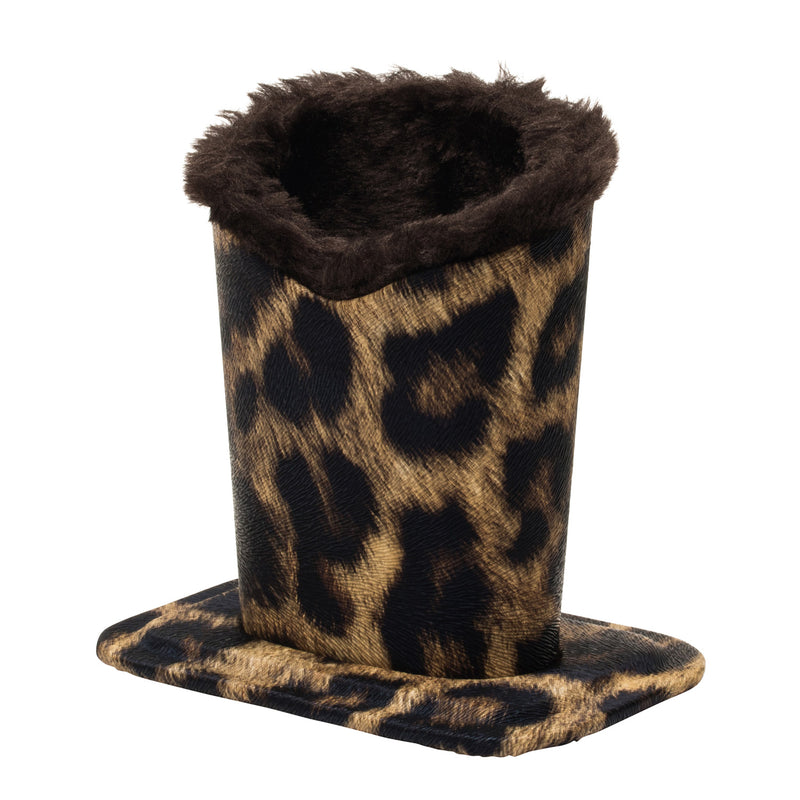 Animal Print Desktop Holder with Plush Interior