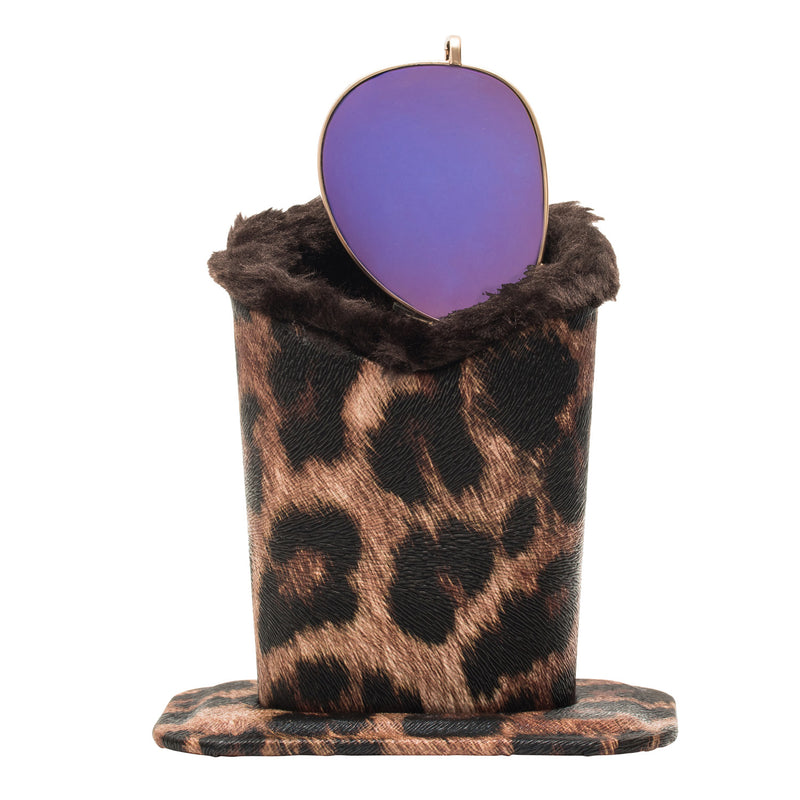 Animal Print Desktop Holder with Plush Interior