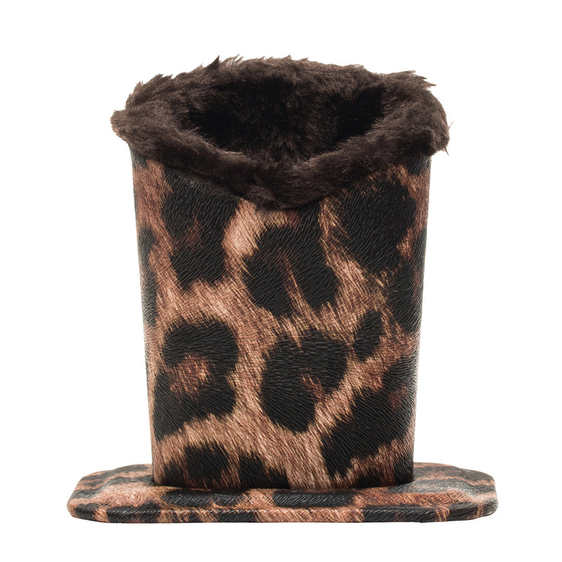 Animal Print Desktop Holder with Plush Interior