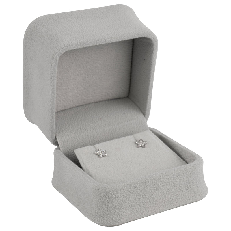 Suede Single Earring Box with Matching Suede Interior