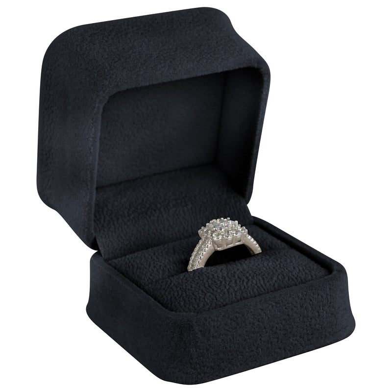 Suede Single Ring Box with Matching Suede Interior