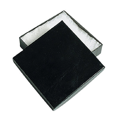 Black Cotton Filled Cardboard Boxes - 3 1-2" x 3 1-2" x 2"