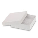 White Cotton Filled Cardboard Boxes - 3 1-2" x 3 1-2" x 2"
