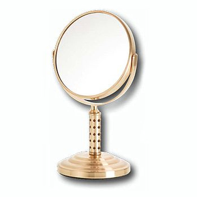 Satin Gold Crystal Studded Mirror 5X-Tue Image
