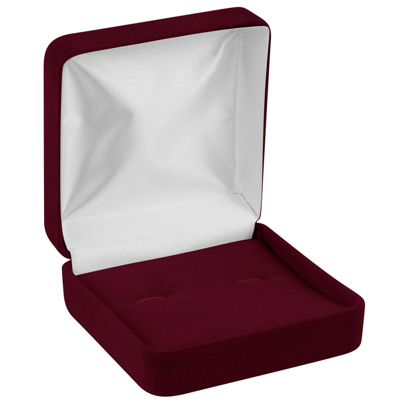 Velour Cufflink Box with White Sleeve