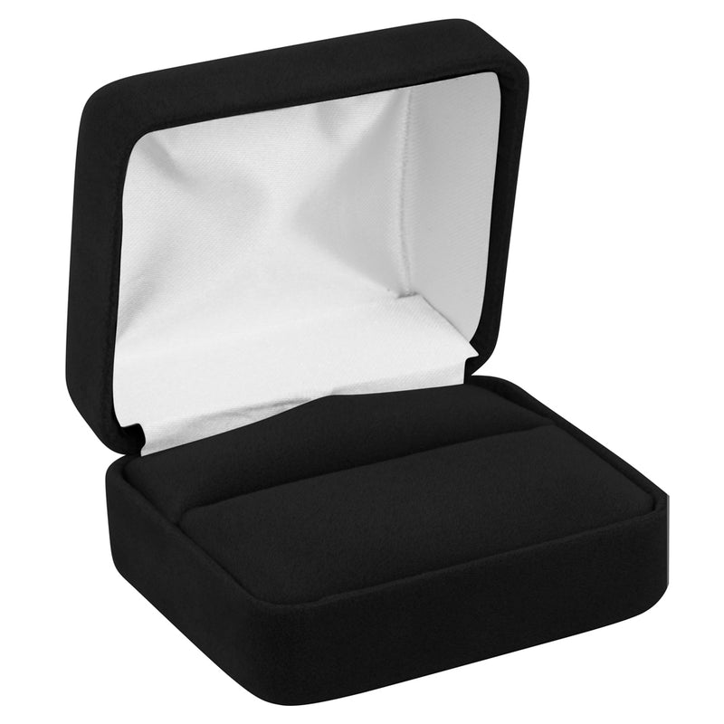 Velour Double Ring Box with White Sleeve