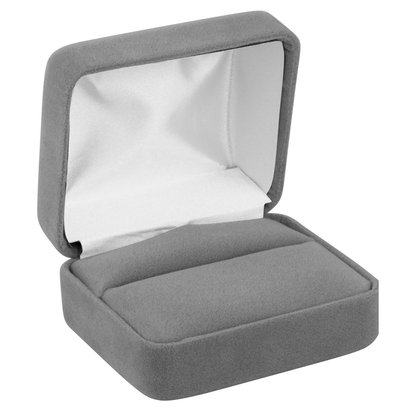 Velour Double Ring Box with White Sleeve