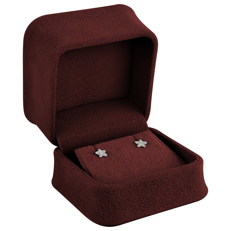 Suede Single Earring Box with Matching Suede Interior