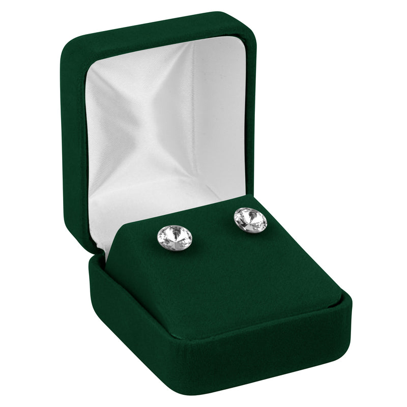 Velour Single Earring Box with White Sleeve