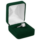 Velour Single Ring Box with White Sleeve