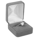 Velour Single Ring Box with White Sleeve