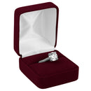 Velour Single Ring Box with White Sleeve