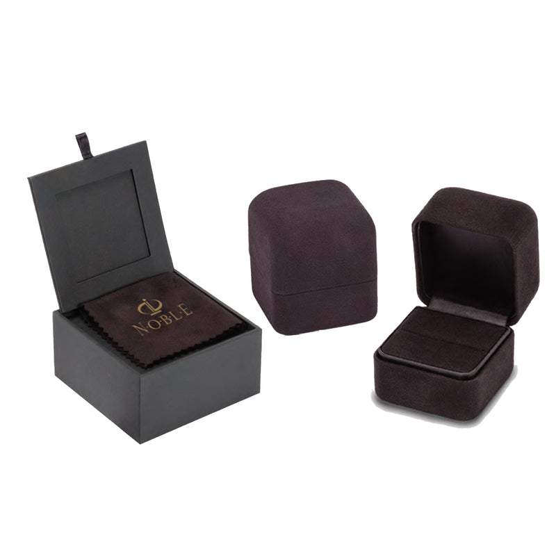 Haute Suede Single Ring Box with Matching Satin Inner Lids