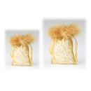 Organza Feather Top Drawstring Pouch