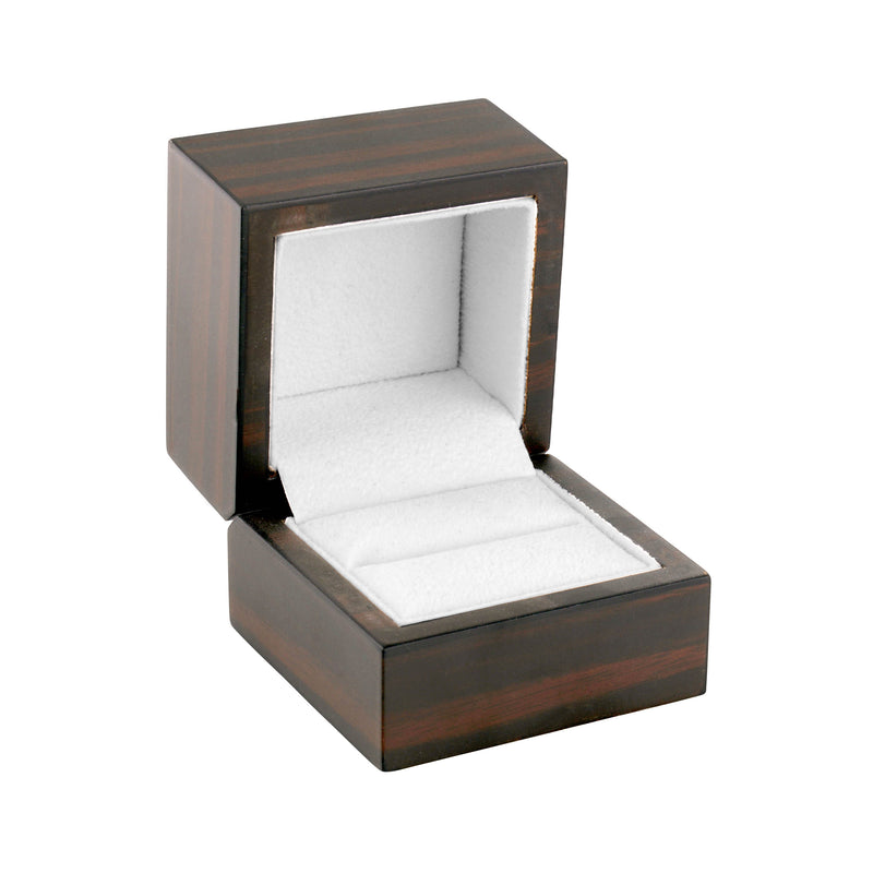 Brown Zebra Wood Single Ring  Box