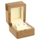 Wooden Single Earring Box with Suede Insert