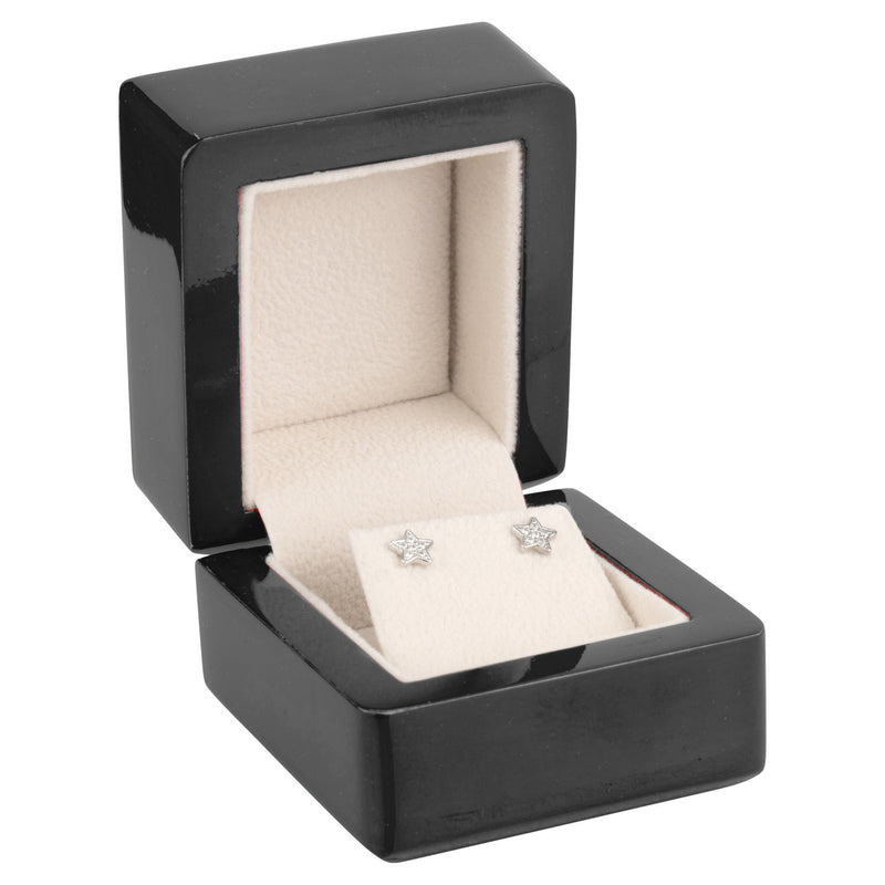 Wooden Single Earring Box with Suede Insert