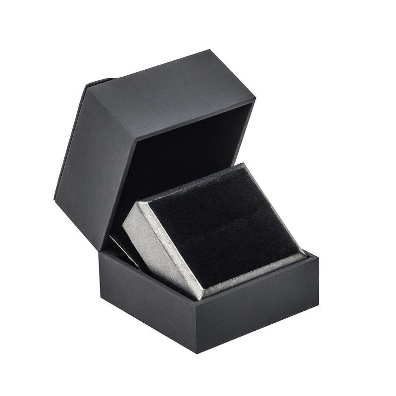Leatherette Paper Single Ring Box with Suede Rising Platform