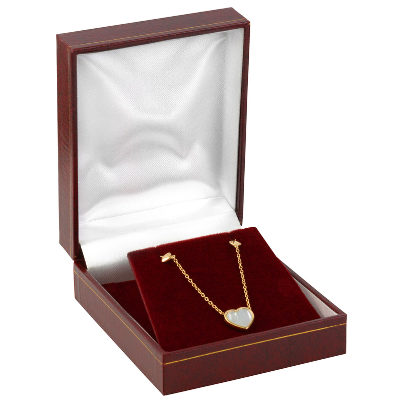 Paper Covered Large Pendant Box with Gold Accent