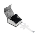 Elegant Paper French Clip Earring Box with a Unique Magnetic Ribbon