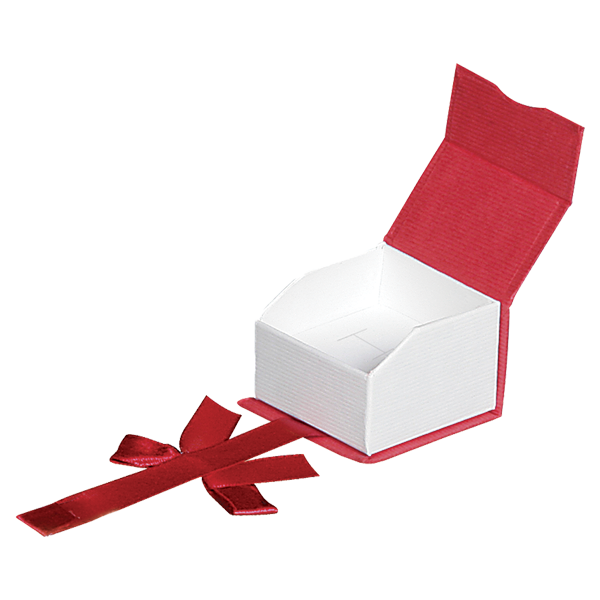 Elegant  Paper Single Ring Box with a Unique Magnetic Ribbon