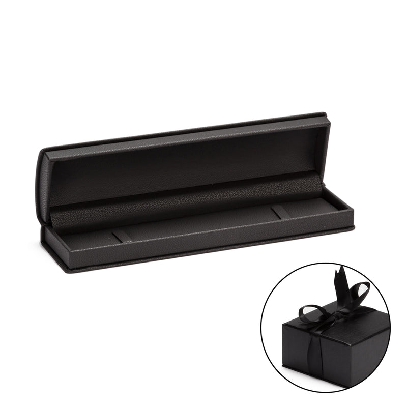 Leatherette Bracelet Box Leatherette Interior with Matching Ribboned Packer