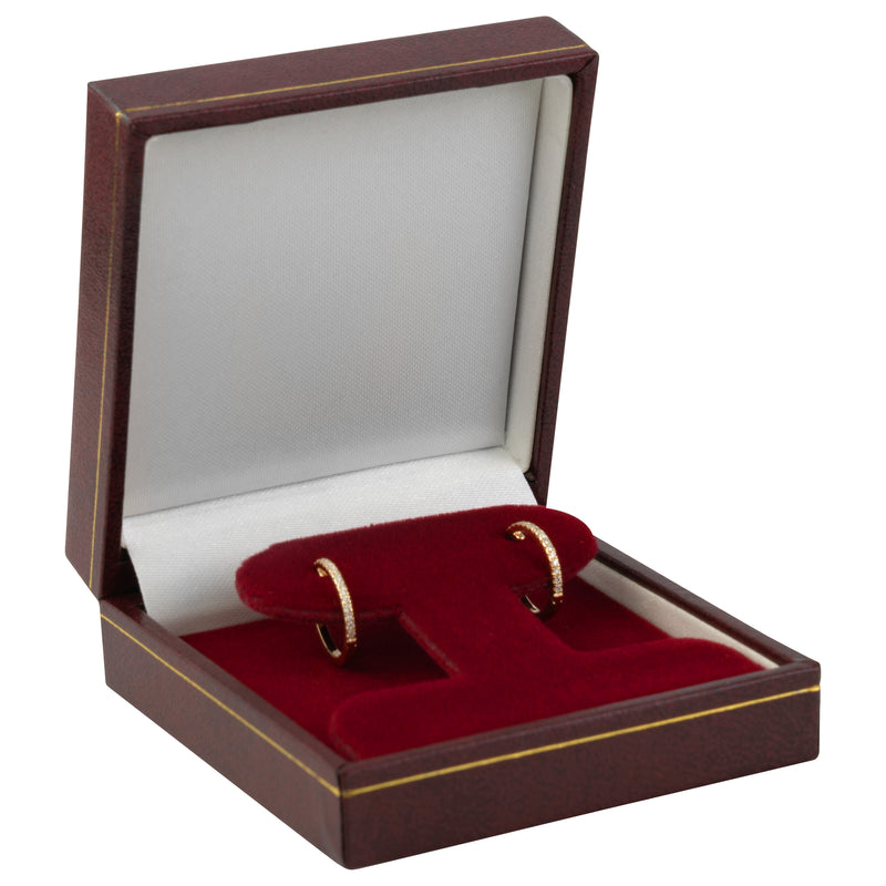 Paper Covered French Clip Earring Box with Gold Accent