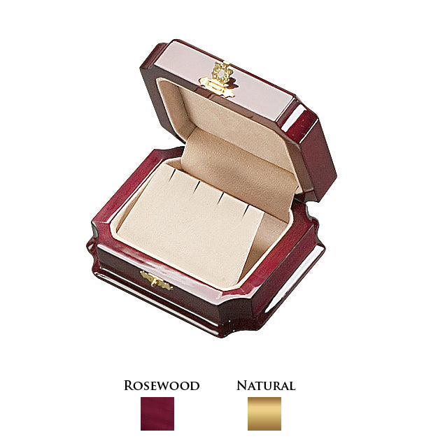 Genuine Hardwood Double Earring Box