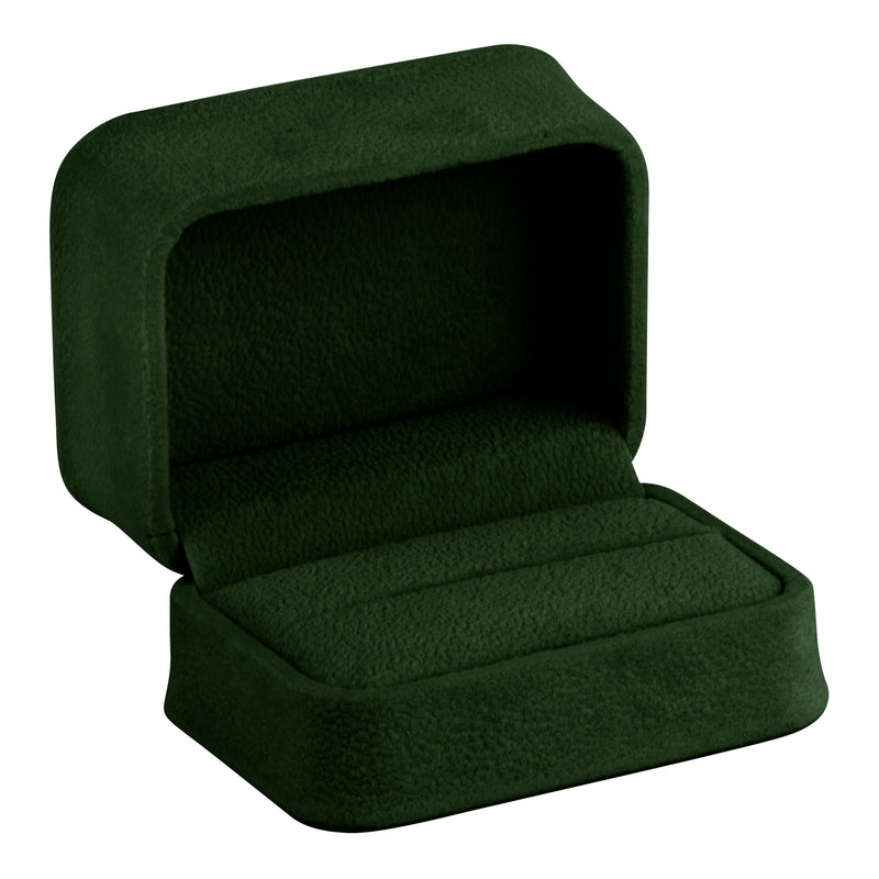 Suede Double Ring Box with Matching Suede Interior