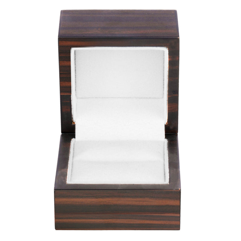 Brown Zebra Wood Single Ring  Box